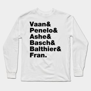 Final Fantasy 12 Characters (Black Text) Long Sleeve T-Shirt